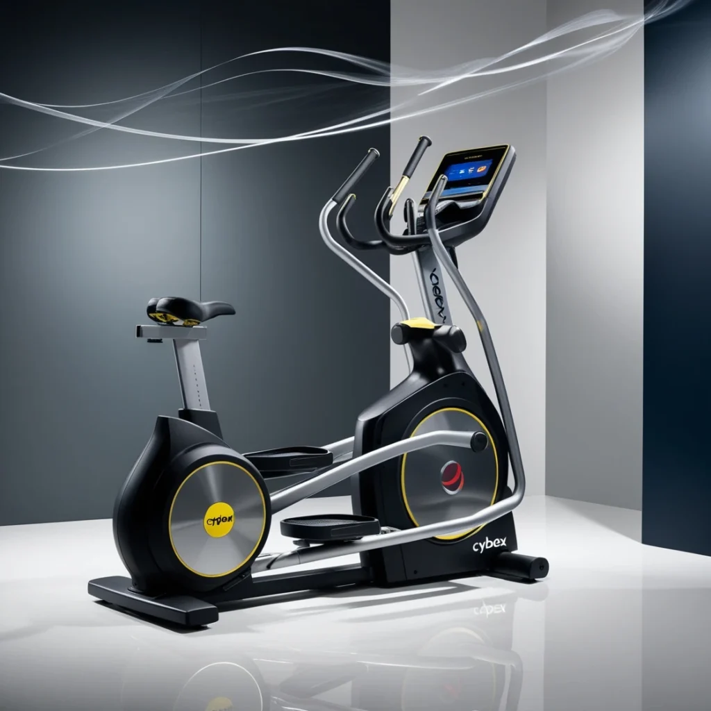 Features Cybex's elliptical trainers