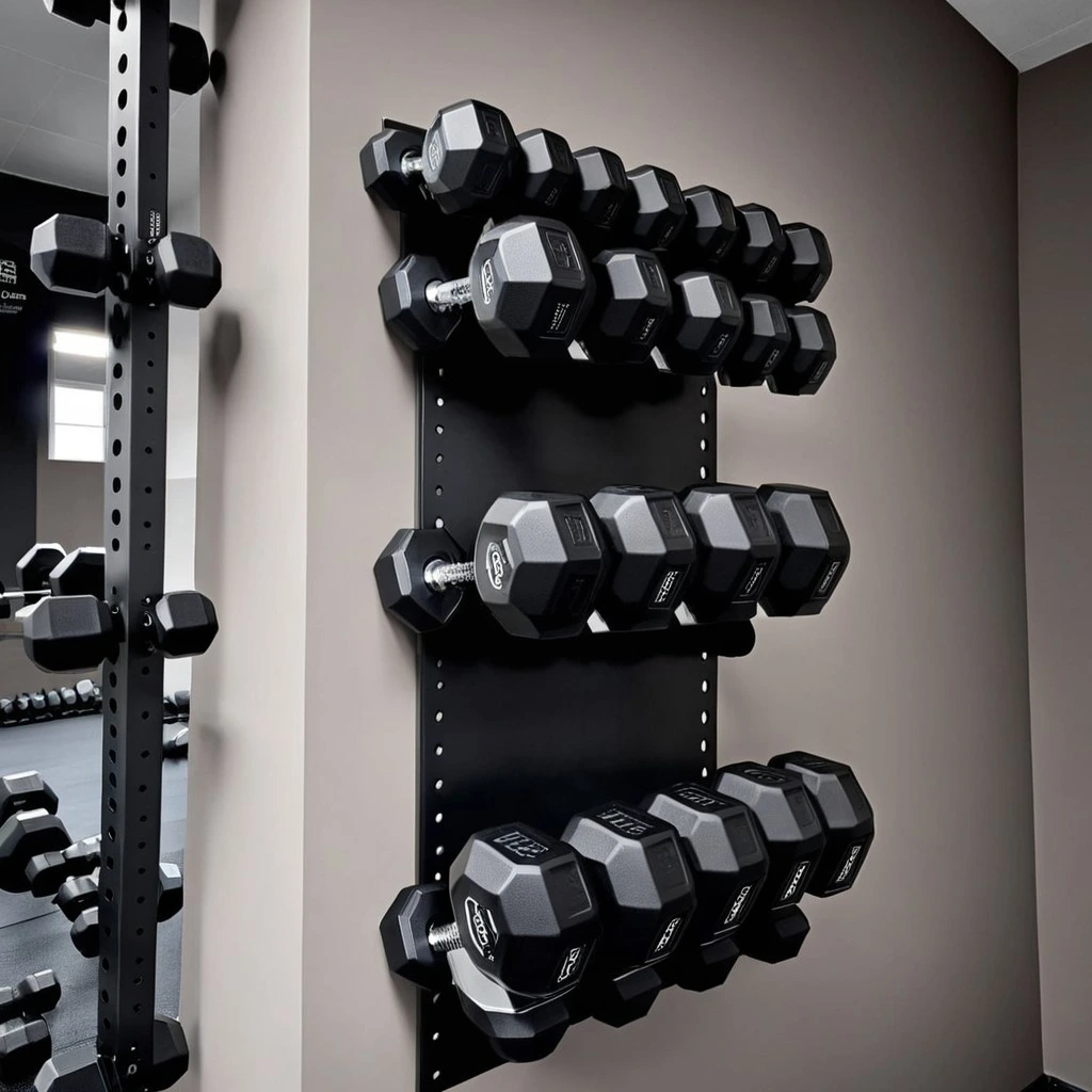 Wall-Mounted Racks for Dumbbells