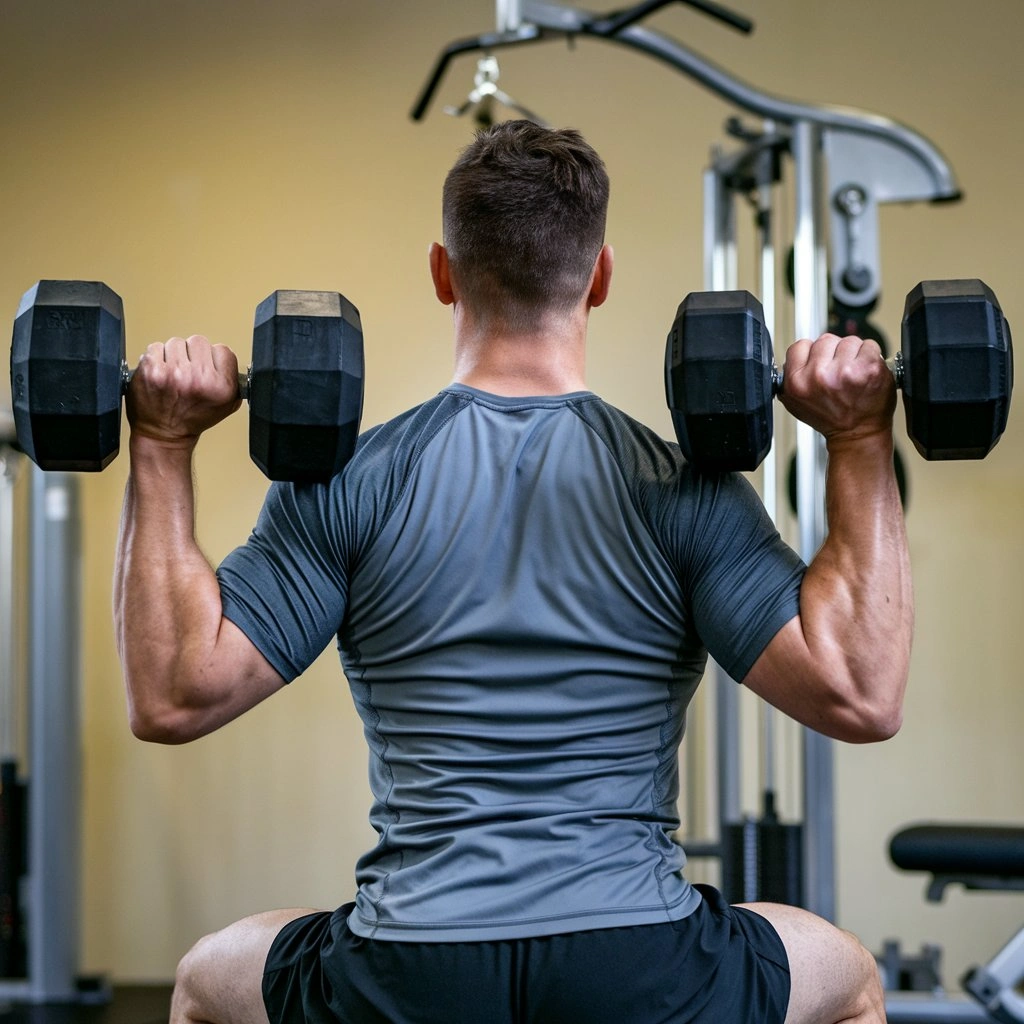 Rear delt raise with dumbbells to improve shoulder stability