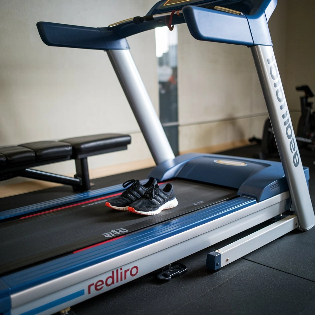 Side view of the Redliro treadmill, perfect for small spaces