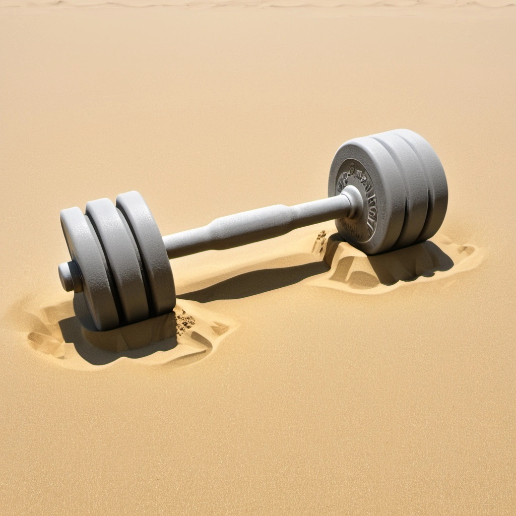 Fitness barbell filled with sand