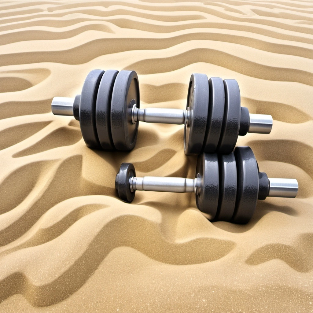 Sand-filled barbell for strength training